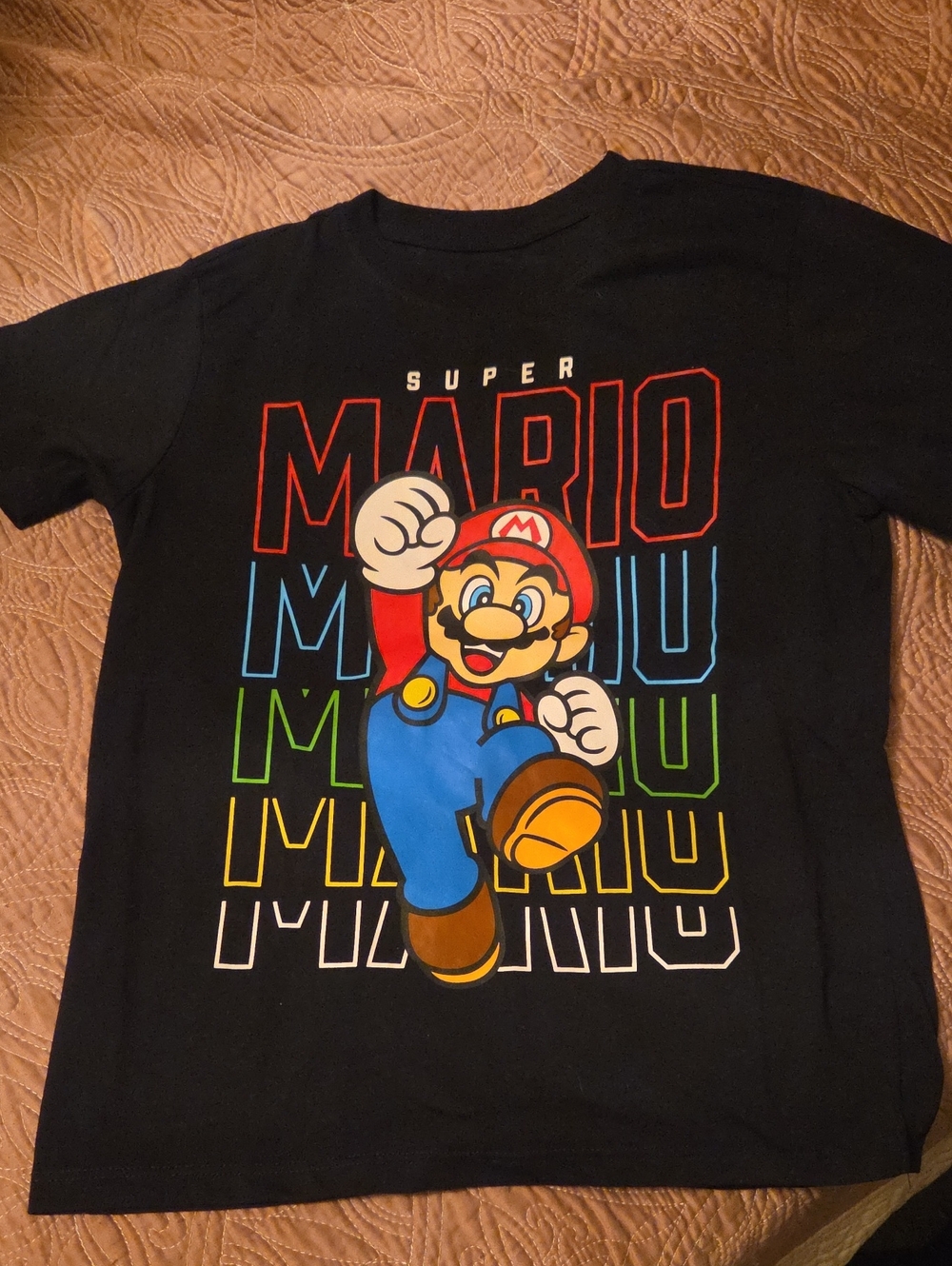 Nintendo Black Super Mario Color-Stack Graphic Tee